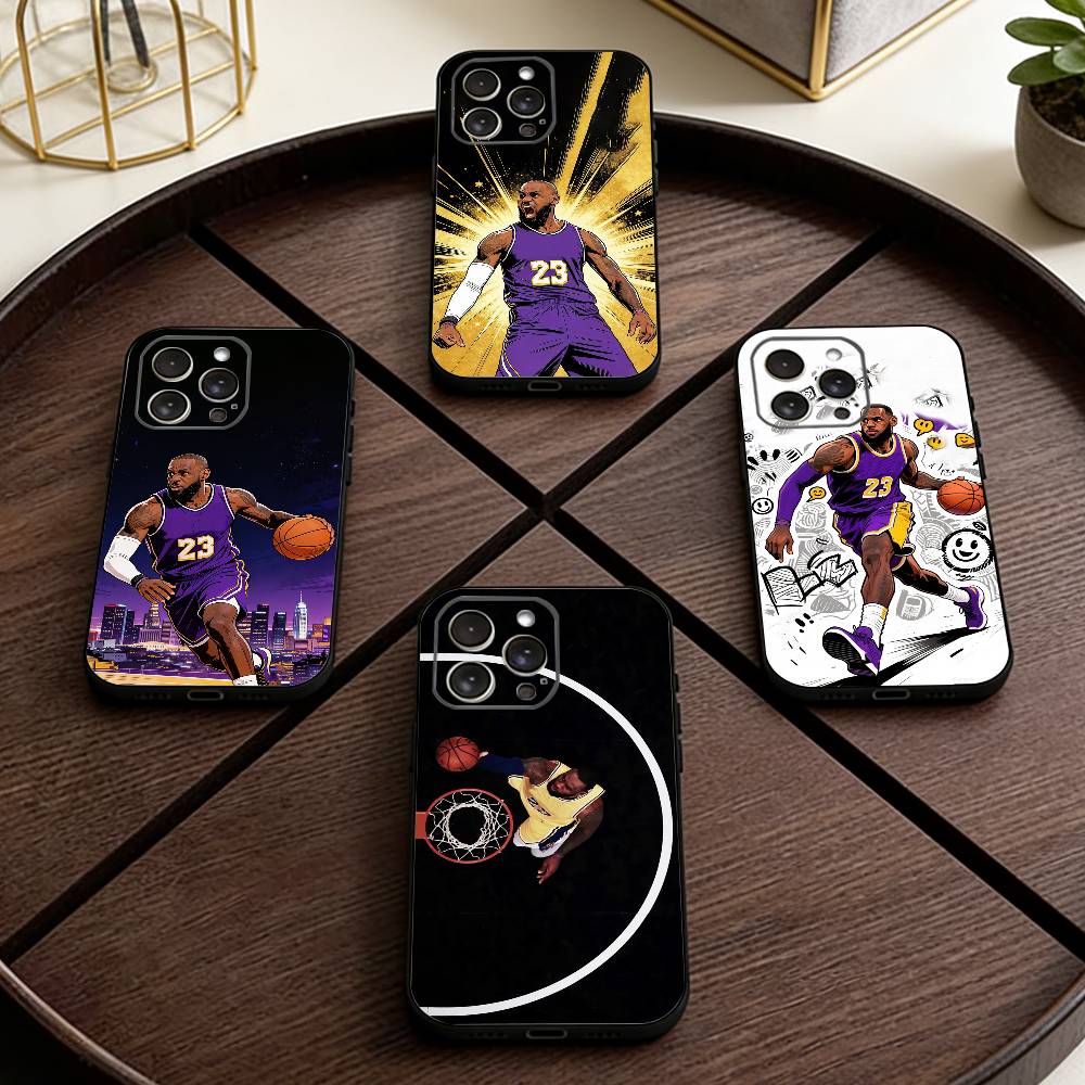 L-Lebron James 23 Phone Case For iPhone 17,16,15,14,13,12,11 Plus,Pro Max,XS,Soft Silicone Black Cover