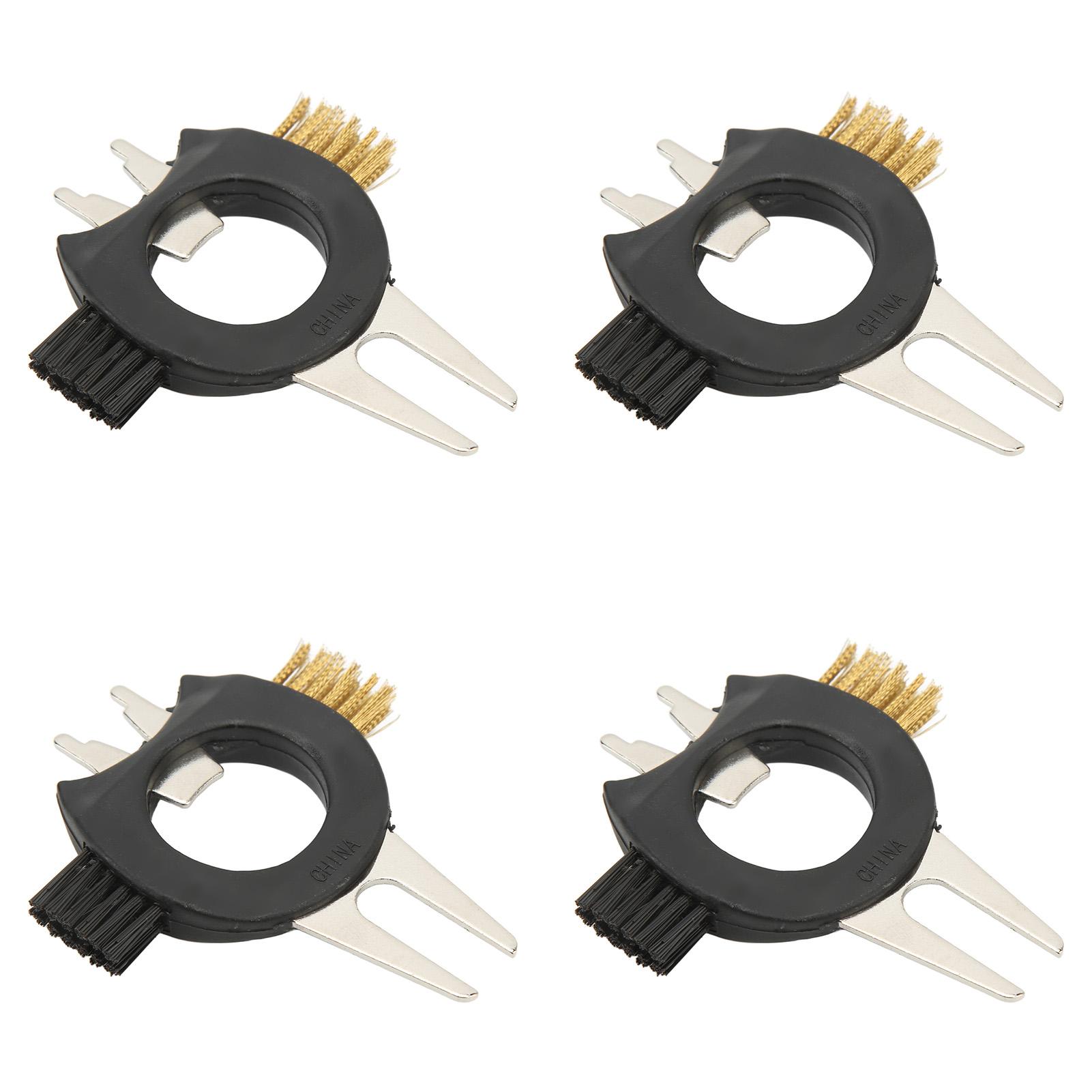 

4PCS Golf Divot Tool Brush Multifunctional Golf Divot Fork Bottle Opener Nail Remover Cleaning Brush