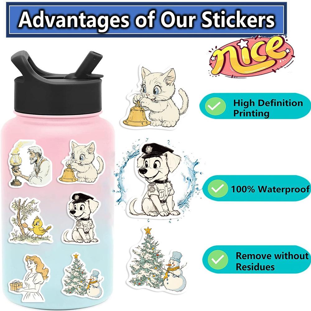 50 Cartoon New Style Fluffy Holiday Graffiti Stickers Decorate Guitar Notebook Suitcase DIY Waterproof