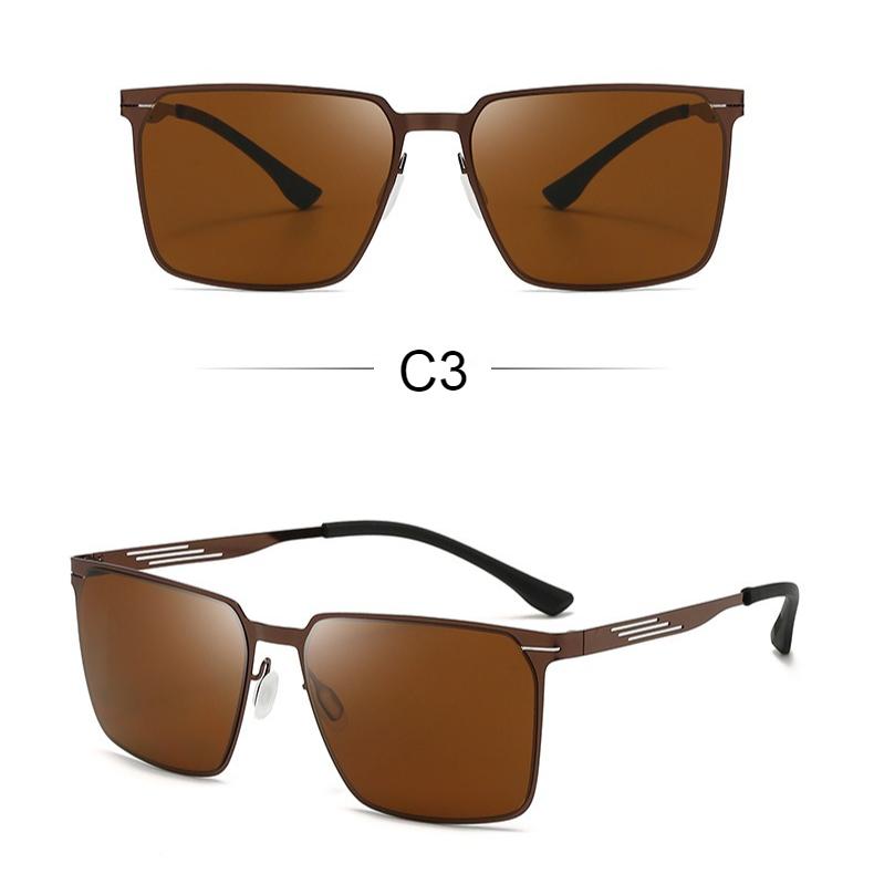 Men's sunglasses, fashionable metal square sunglasses for fishing while driving
