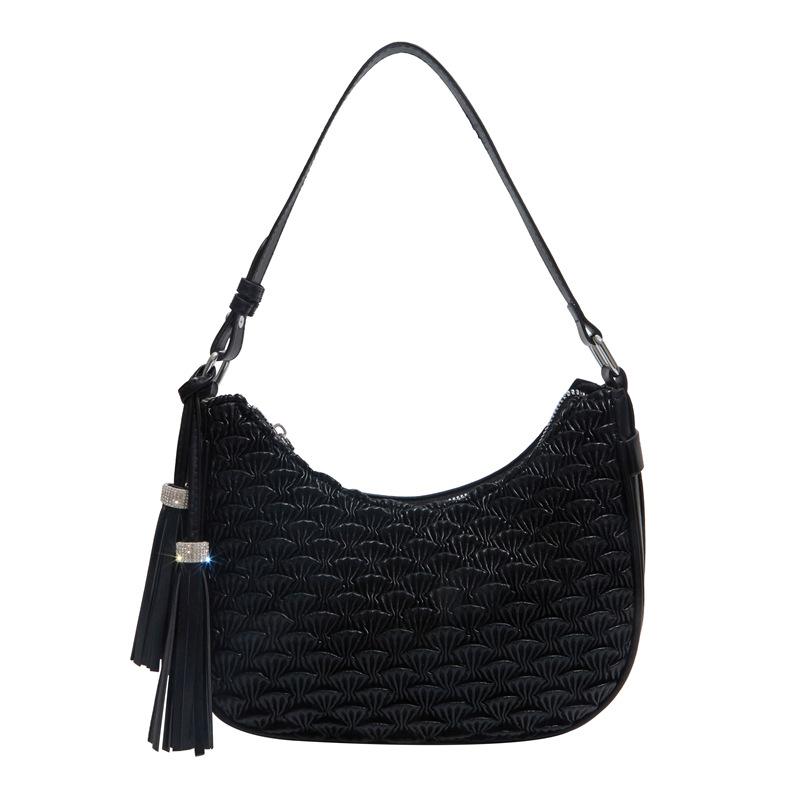 

Premium sense woven pattern underarm bag women s new fashionable versatile portable shoulder bag retro texture messenger women s bag чёрный