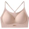 Neck beauty back underwear women's summer small breasts gather and cross U-shaped no steel ring foundation thin shoulder strap seamless bra