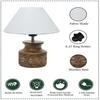 34.54 Cm Wood Table Lamp, Modern Base Fabric Lampshade for Home Office Cafe Restaurant, Carved Pot Bedroom, Dining Room, Inside Bed, Kitchen