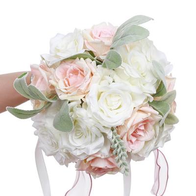 Bride Flowers Bouquets Bridal Bouquet for Bride Wedding Bouquets for Bride Silk Round Artificial Wedding Flowers Bouquets