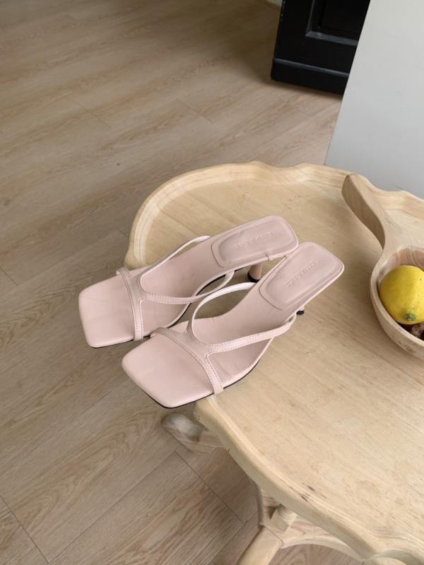 Fashion Women's Shoes Silver Thin Heels Ladies' Slippers Pantofle 2025 Slides Shoes Thin Heels Womens Slippers Outdoor Pantofle Slides 2