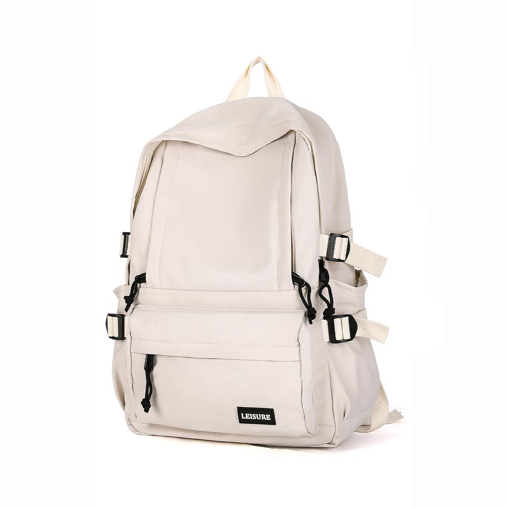 Solid Color School Backpack for Women Men, Multi-pocket Casual High School Girls Boys Laptop Backpacks, Lightweight Cute Bookbag