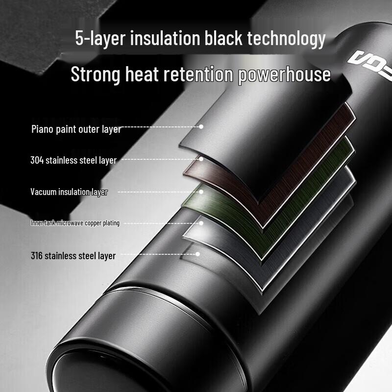 Fuguang 316 Edelstahl Thermosbecher mit Digitalanzeige