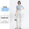 Women's Gray High-Waist Wide-Leg Pants: Spring/Autumn Slimming, Elegant Drape, Floor-Length, Straight-Leg