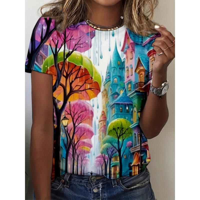 Casual Loose Top Women s Crew Neck Short Sleeve Fashion T-Shirts Women’s 6XL