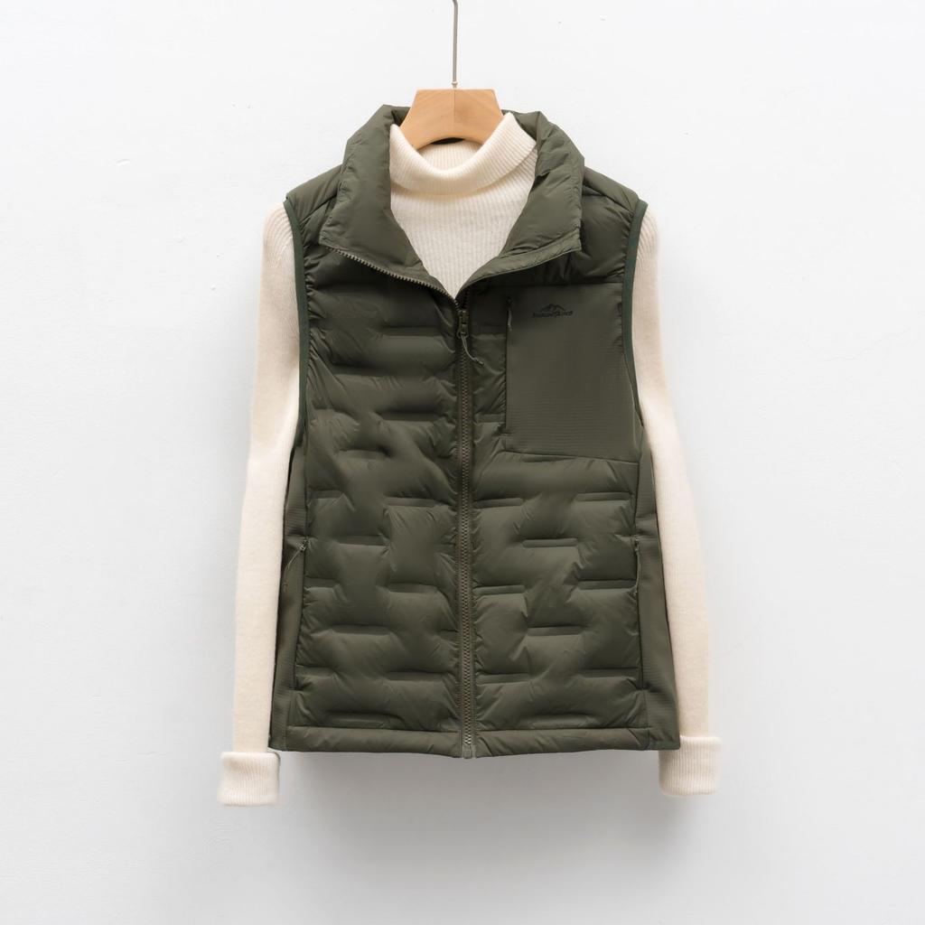 Fleece outdoor light down vest women's autumn and winter short stand-up collar warm top jacket