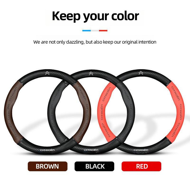 For Citroen C1 C2 C3 C4 C5 C6 C8 VTS Xsara C-Crosser Berlingo Jumpy Breathable Leather Car Steering Wheel Cover Auto Accessories