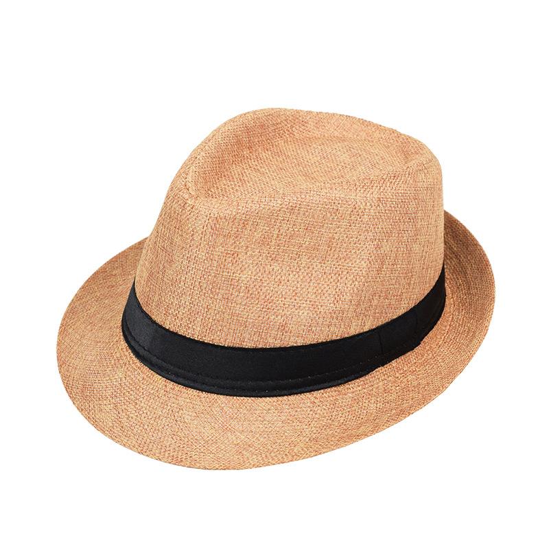 Linen Rolled-Brimmed Jazz Hat Summer British Retro Small Top Hat Outdoor Sun Hat