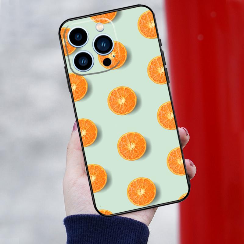 Summer Fruit Orange Phone Case For iPhone 16 Pro Max 13 12 Mini 11 14 Pro Max XR 16 Plus 16e 15 Pro Back Cover