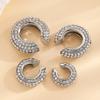 1/4/8Pcs C Shape Round Cartilage Clip Earrings For Women Luxury  Fake No Pierced Geometric Ear Cuff Jewelry