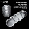 Pack of 100X 27mm Change Holders Portable Transparent Organizer Collectible Storage Container Gifts Accessory
