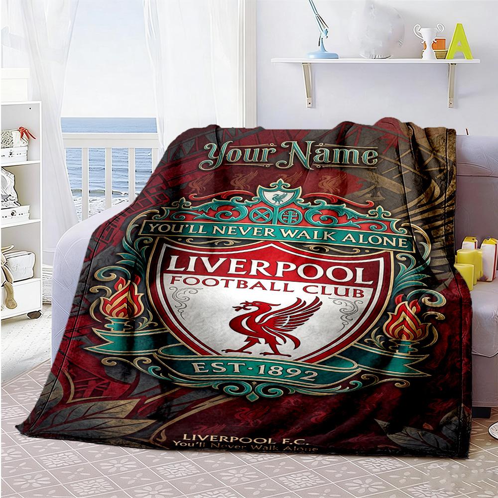Liverpool Fc Customize Your Name Blanket Lightweight Customizable Blanket Soft Cozy For Office Home Decor Bed Couch Allseason Use