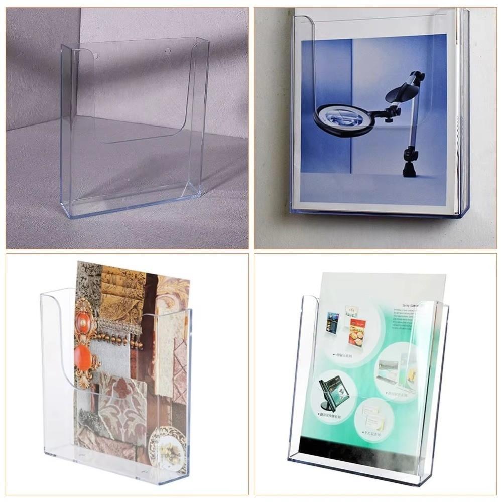 Transparent Wall-Mounted File Organizer Single Layer File Rack Magazine Rack Office Supplies