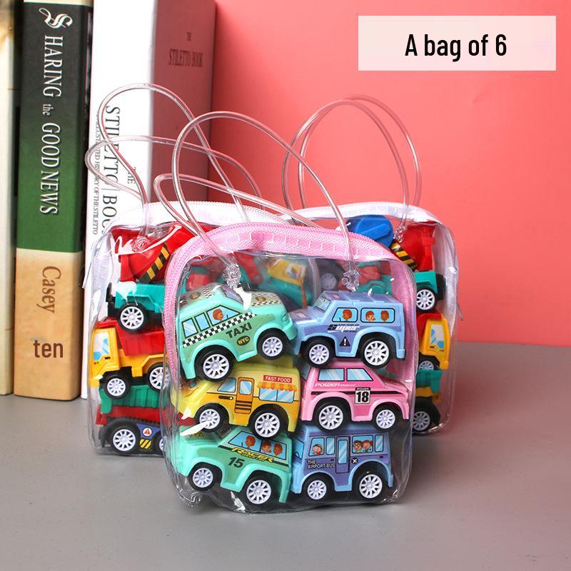 Children's Cartoon Mini Pull-Back Car Toy Set - Bagged Creative Gift