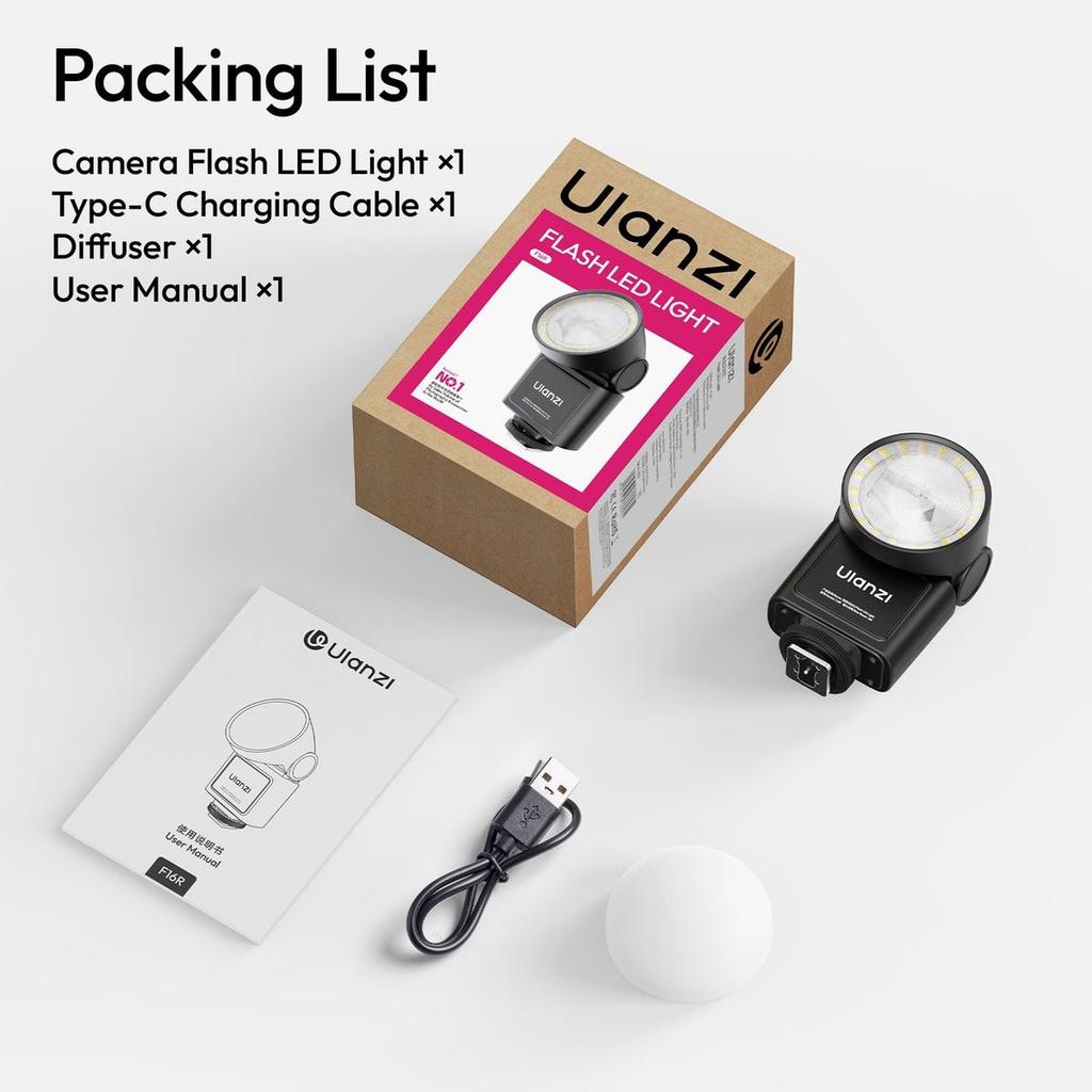 Ulanzi L302 F16R Clip-on Flash LED Light Switchable for Cameras and Smartphones