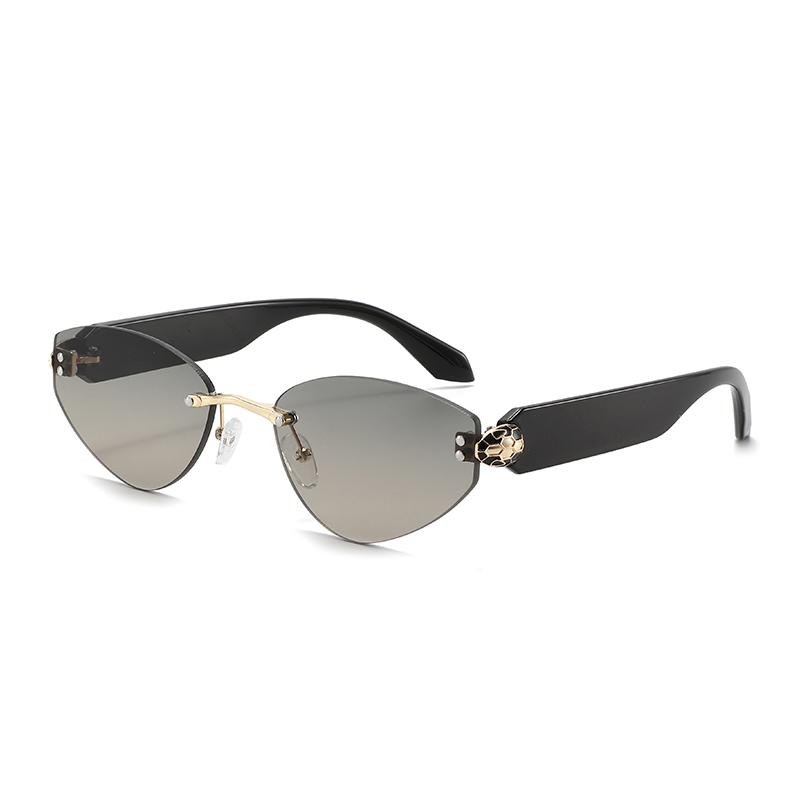 2025 Fashion Rimless Sunglasses for Women Vintage Triangle UV400 Sun Glasses