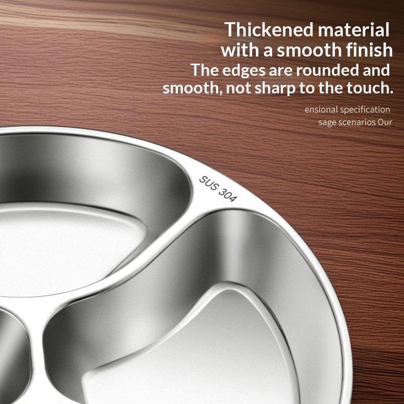 1Pc Stainless Steel Multi-Grid Plate Divider Plate Household Multi-Functional Fruit Pot Onion Ginger Garlic Preparation