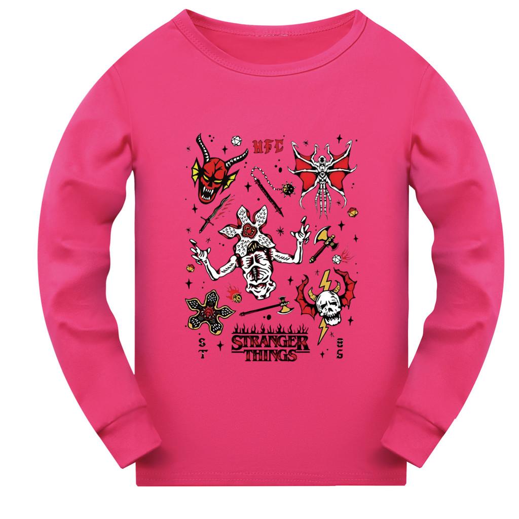 5254 Kids Boys Girls Stranger Print Long Sleeves T-Shirt