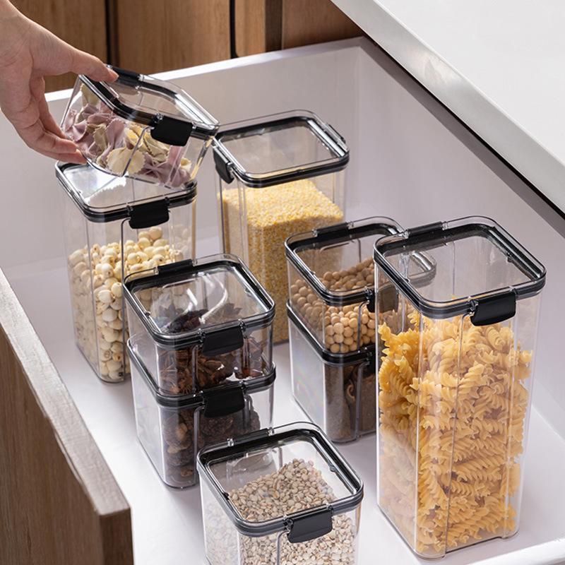 Kitchen Food-Grade Transparent Plastic Sealed Pickle and Grain Storage Jar