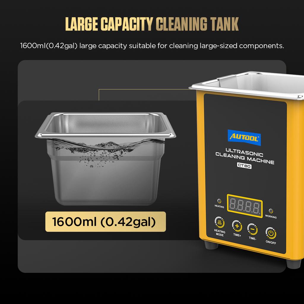 AUTOOL CT80 Professional 1.6L Injector Cleaning Tank Digital Cleaner With Heater Hot Water
