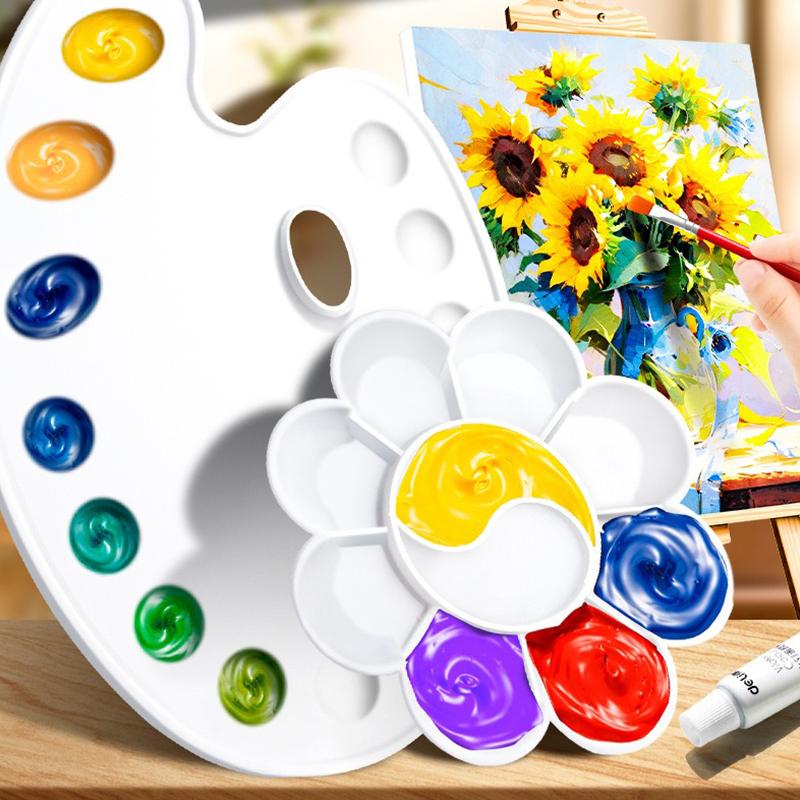1PC Painting Palette Reusable Clean Easily Plastic Paint Tray Art Supplies Essential for Painting Enthusiasts Office School  ZYF