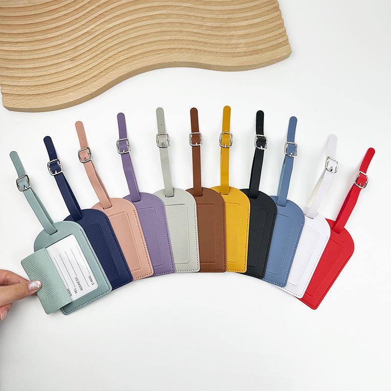 PU Leather Luggage Tag & Anti-lost Boarding Pass Holder with Logo