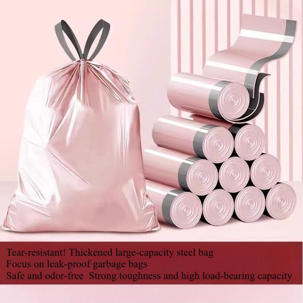 New Tear-Resistant Drawstring Garbage Bags Thickened Plastic Handheld for Kitchen/Dorm/Bathroom Home Use RQSL-WM-0066-51