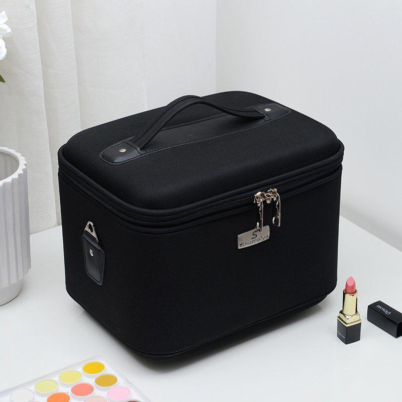Women's Multi-layer Beauty Makeup Storage Bag - Large Capacity Handheld Organizer with Print Design