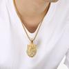 Kalen Stainless Steel Full Stone Pendant Necklace for Men Hip Hop Luxury Gold Color Metal Jewelry Rock Boy's Gift Accessories