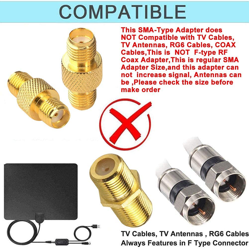 leeyovk SMA Female Connector SMA Female to SMA Female Barrel Adapter Coaxial Converter Connector