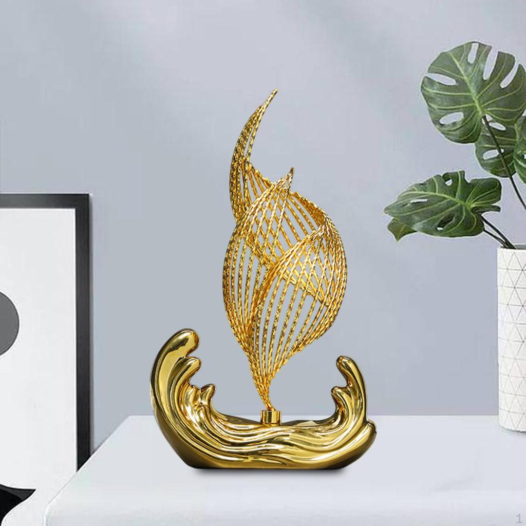 Ceramic Statue Figurine Artwork Birthday Gift Decoration Iron Sculpture Ornament for Bookshelf Table