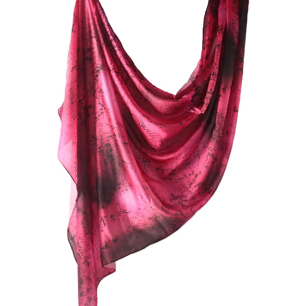 Silk Print Scarf With Ethnic Pattern For Fashionable Women And Cold Weather