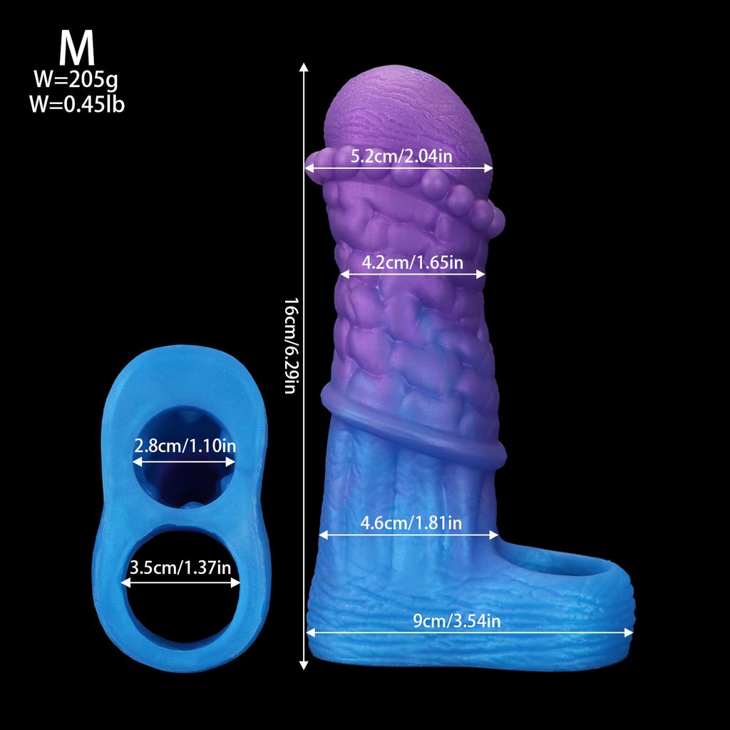 Penis Ring Male Realistic Penis Sleeve Extender Cock Sleeve Dick Enlargement Delay Ejaculation Cock Ring Reusable Condom Sex Toy