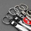 1Pc 3D Metal/Leather Car Logo Keychain For Mitsubishi Lancer Outlander Pajero ASX EX L200 Colt Auto Key Chain Key Ring Accessory