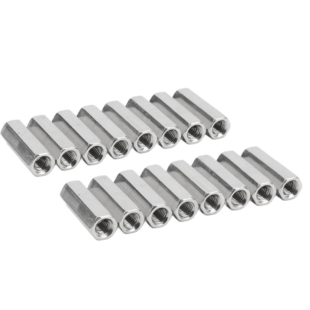 20 Pcs Hex Coupling Nut M5x0.8 L25mm Rust Corrosion Resistance Stainless Steel Threaded Rod Connectors
