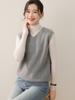 2025 A/W Women's V-Neck Cashmere Shawl Vest - Sleeveless Knit Outerwear for Layering