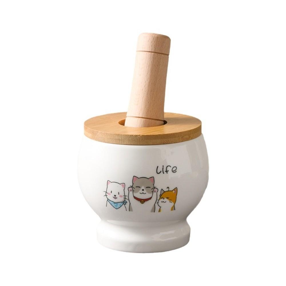 Ceramics Garlic Grinding Jar Cartoon Spices Mill Kitchen Gadgets Garlic Masher  Seasoning