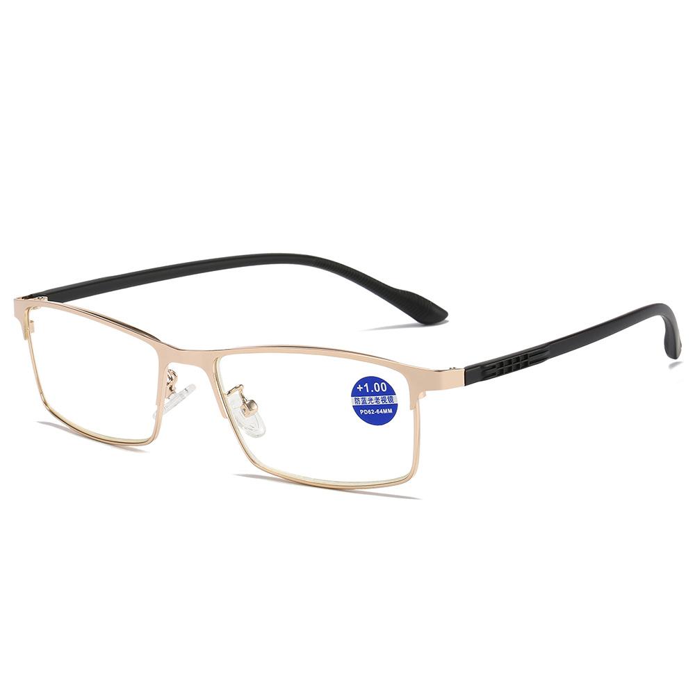 Metal Frame Reading Glasses Women'S Anti-Blue Light Tr Temple Fashion Business Men'S Reading Glasses Reading Mirror