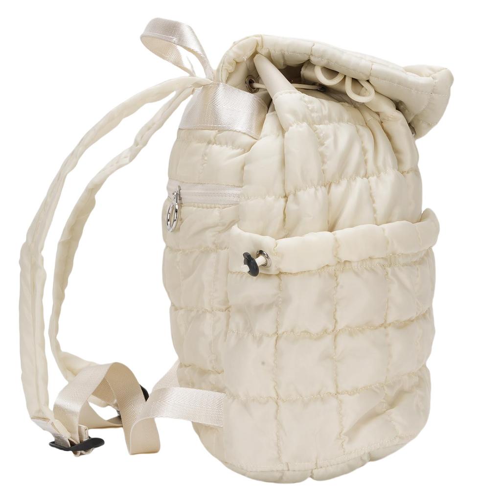 Puffer Backpack Large Capacity Multifunctional Quilted Backpack Puffy Bag for Trolley Storage Daily Use Travel Beige