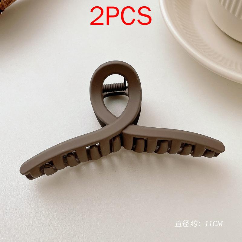 2 ΤΕΜ Premium Σετ Κεφαλών Νέο Γυναικείο Κλιπ Κλιπ Νύχι Μόδας Καφέ Μαύρο Ακρυλικό Μεγάλες Φουρκέτες Claw For Lady Clip Barrette Αξεσουάρ μαλλιών