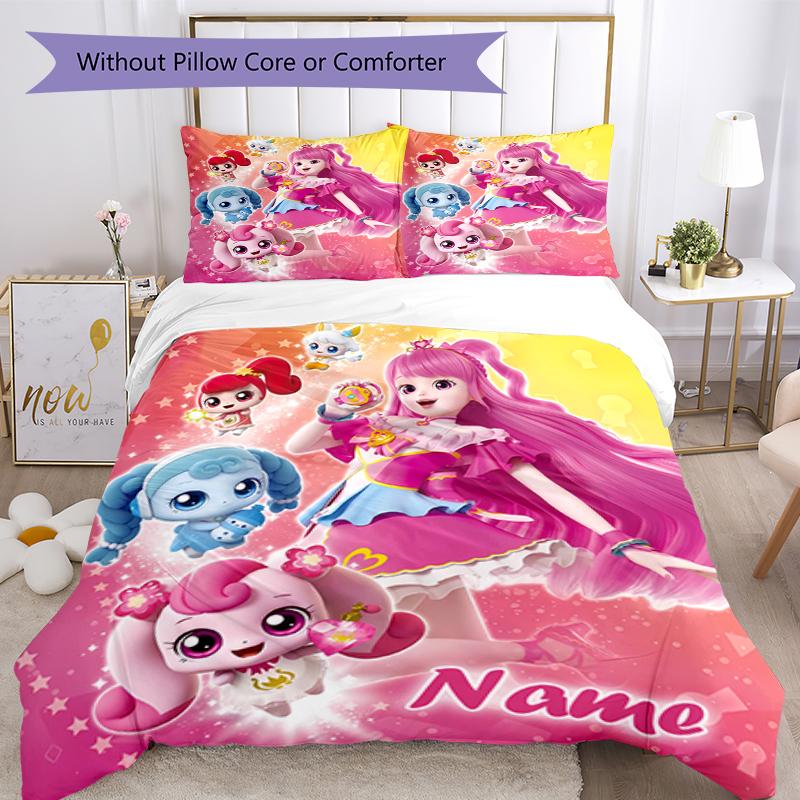 3pcs Custom Name Twinkle Catch Teenieping Bedding Set Duvet Cover Closure Includes 1 Duvet Cover & 2 Pillowcases, Soft and Comfortable for All Seasons