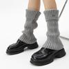 Autumn Winter Leg Warmers Japanese Style Girls Versatile Slouch Socks with Metal Logo Warm Knitted Shoe Covers for Women Autumn Winter