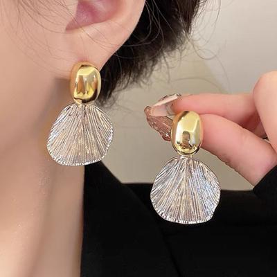 Neue Vintage Silber Farbe Metall Big Shell Stud Ohrringe Für Frauen Mode Punk Geometrie Baumeln Ohrring Bankett Schmuck Geschenke