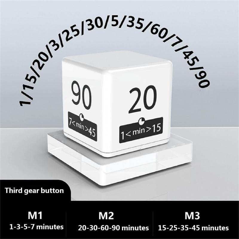 Light Weight Cubes Timer Flipping Electronic Timer Countdowns Reminder for Time Management and Countdowns Setting Enduring