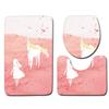 Unicorn Bathroom Toilet Three-Piece Floor Mat Doormat Bathroom Carpet