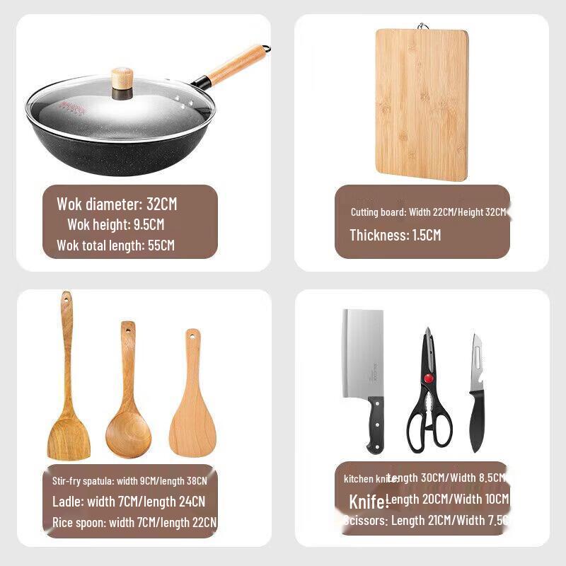 MAXCOOK 8-Piece Kitchen Cookware & Utensil Set